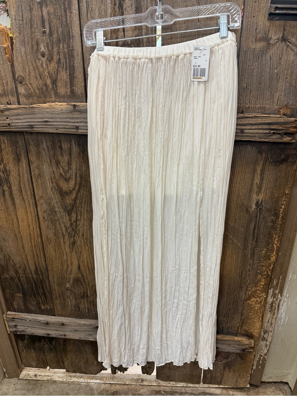 Forever 21 Ivory Pleated Maxi Skirt